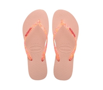 Chinelo Slim Havaianas Logo Metallic - Rosa